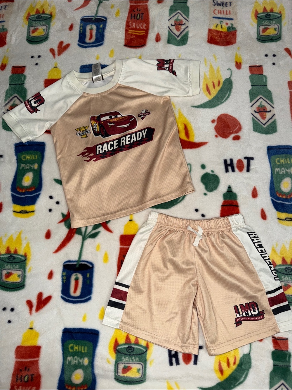 Disney Cars Lightning McQueen Toddler Set - Beige & White